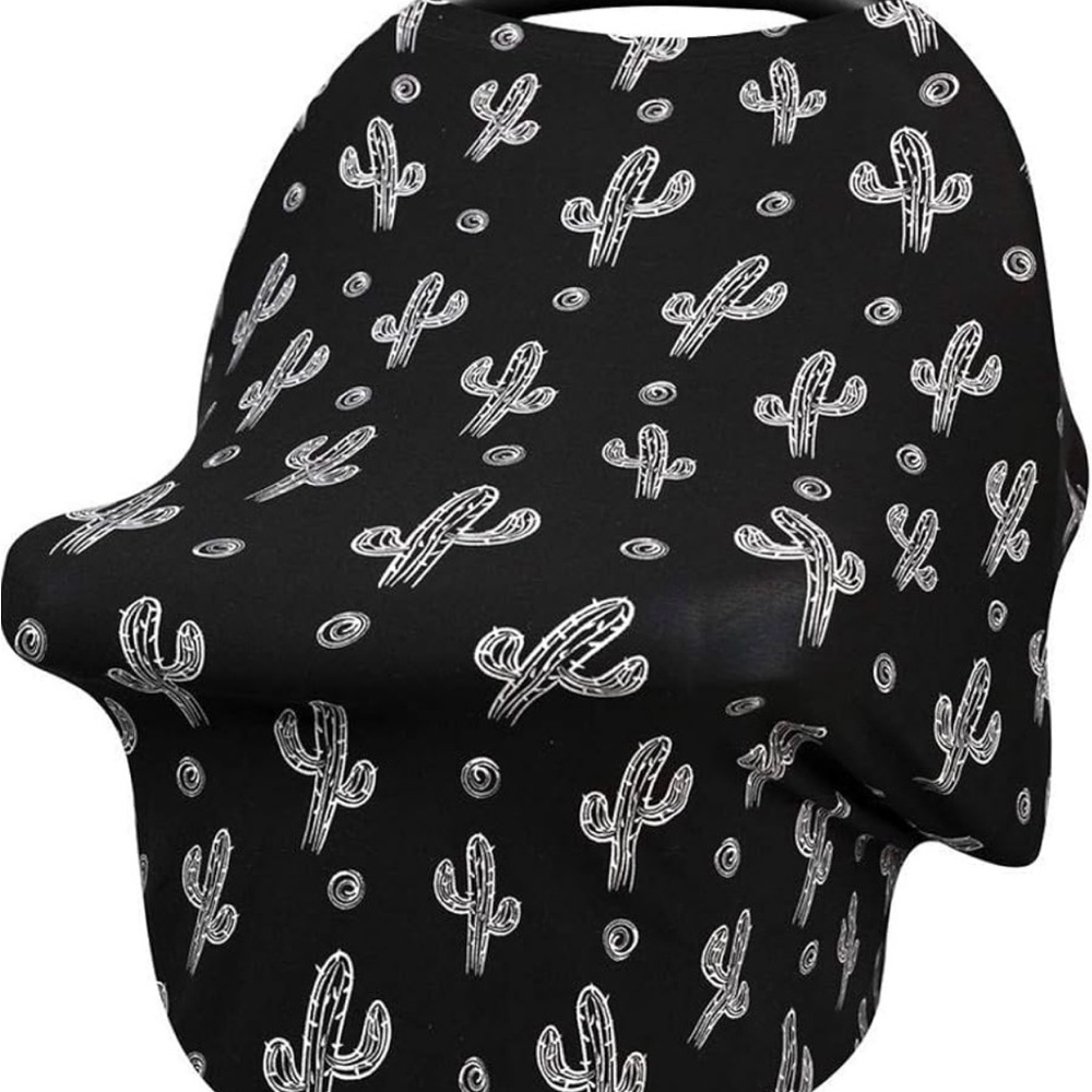 Cactus Print Black Car Seat Cover
